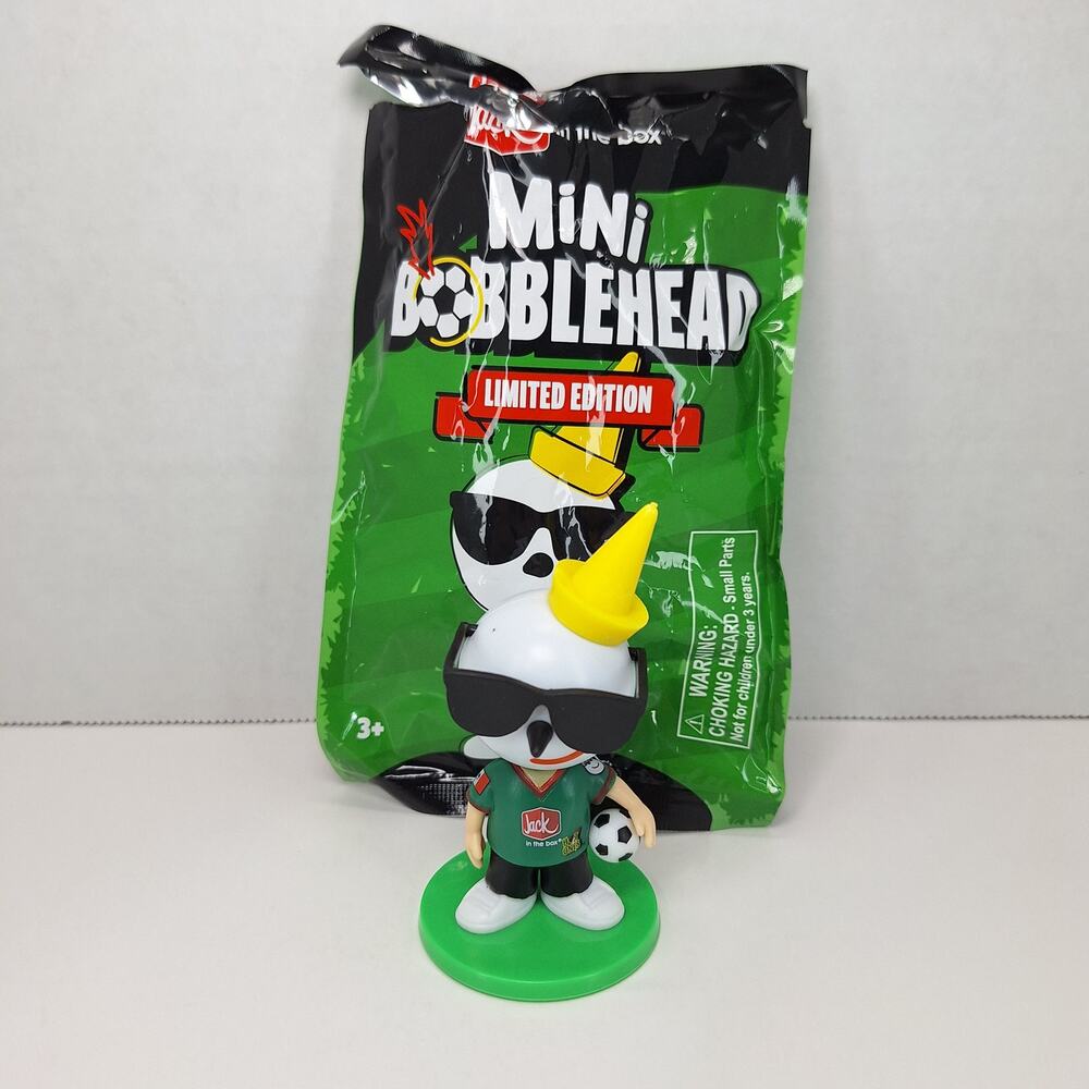 Jack In The Box Mini Soccer World Cup Bobblehead Mexico Jack Green Soccer Jersey - Picture 1 of 8